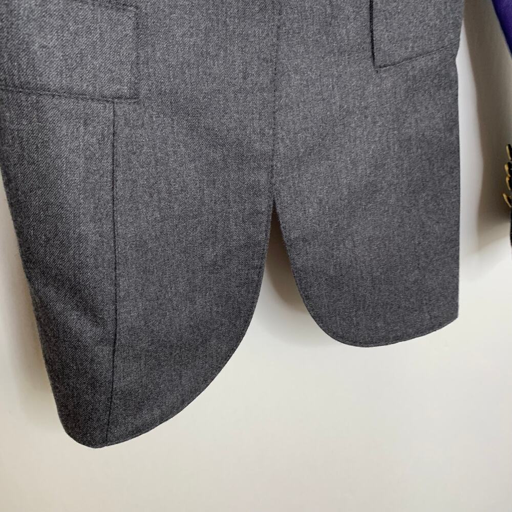 Smythe Tailored Blazer Charcoal Wool Blazer Purple Contrast Panels Womens 2 - Picture 11 of 16